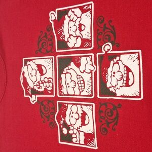 Vintage Y2K‎ Lee Heavyweight Puffy Santa Red Sweatshirt Mens Med or Wom Large